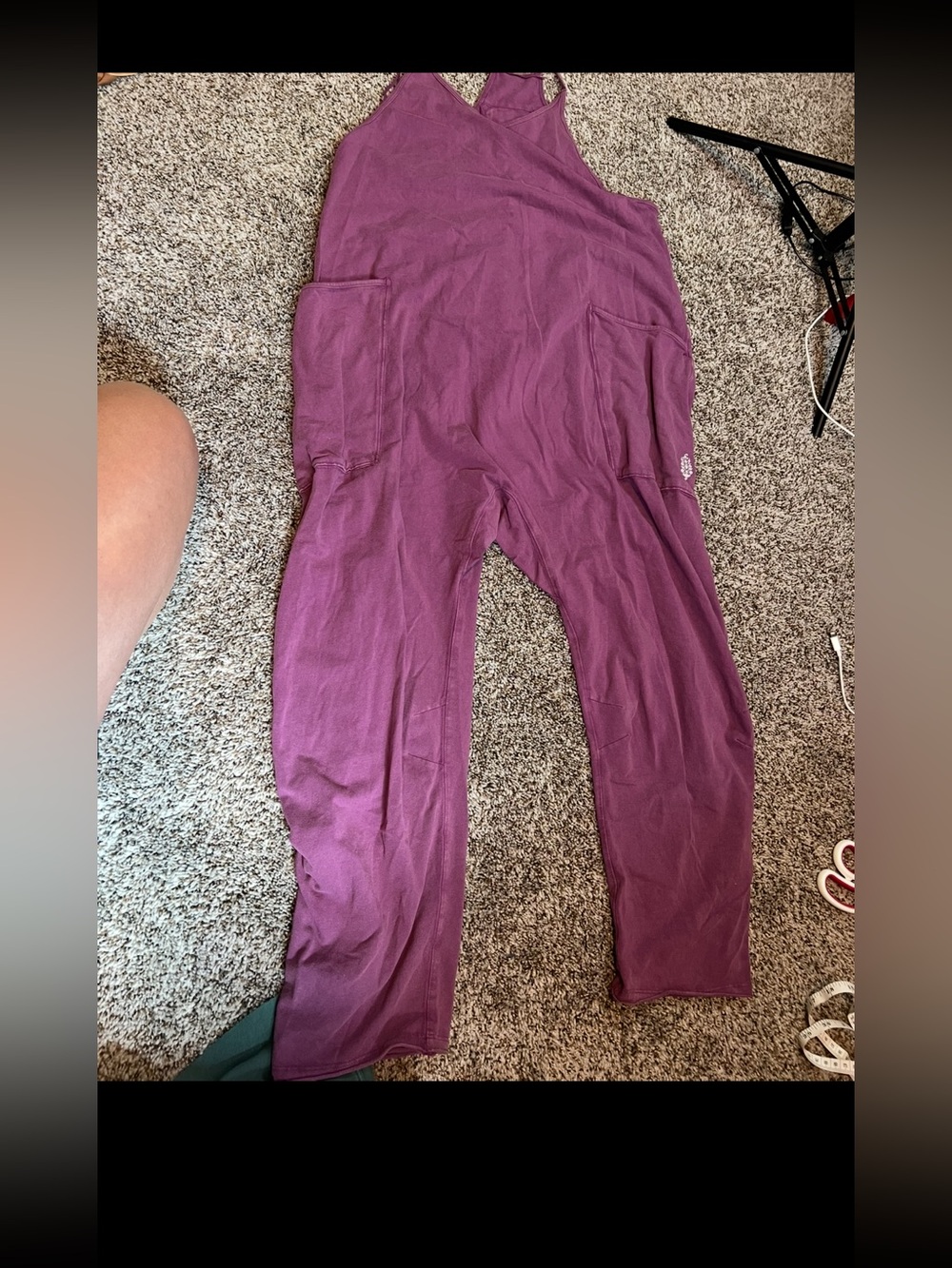 Free People hot shot romper Plum Purple Relaxed Jumpsuit